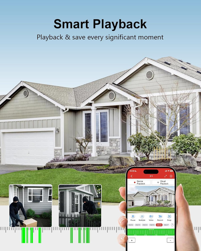 8CH 1080P Wired Security Camera System, 8 X Surveillance Security Cameras Outdo gallery