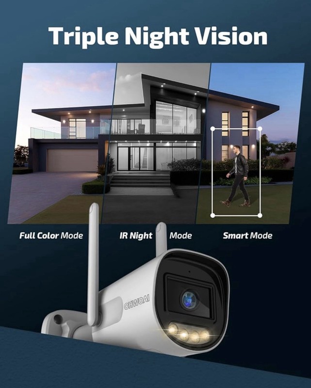2.4GHz & 5GHz Wireless Outdoor Security Camera with Color Night Vision Motion gallery