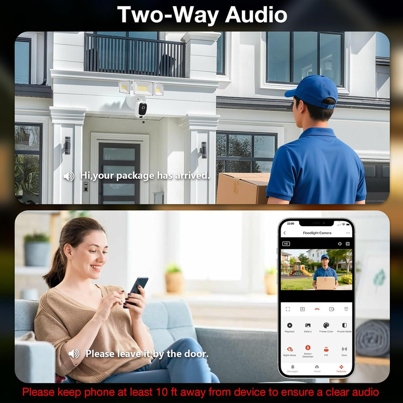 5500LM 2K HD Hardwired Floodlight Camera with Night Vision & 2-Way Audio gallery