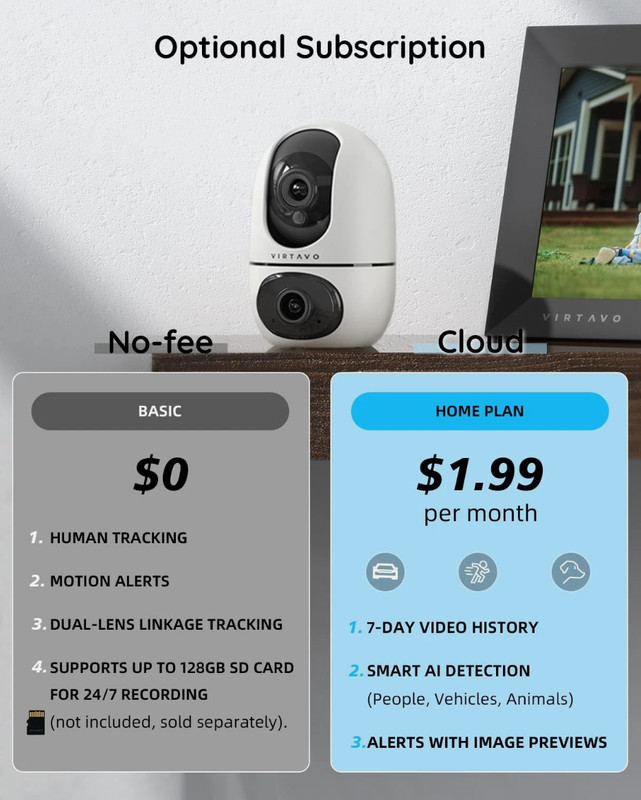 XD1 Indoor Security Camera, Dual-Lens & Split View, 360° PTZ Baby Monitor & Pet gallery