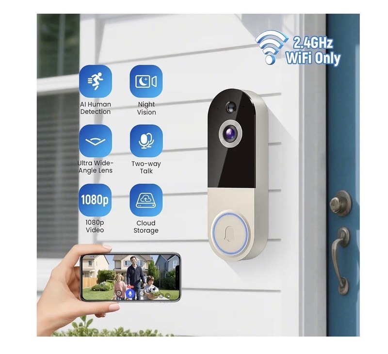 1080P Wireless Video Doorbell Camera 2-Way Audio Night Vision 2.4GHz WiFi gallery