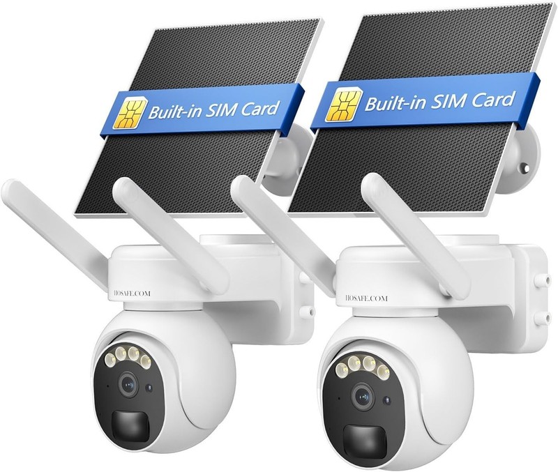 4G LTE Cellular Security Camera No WiFi 2K Solar Outdoor Night Vision SIM Card