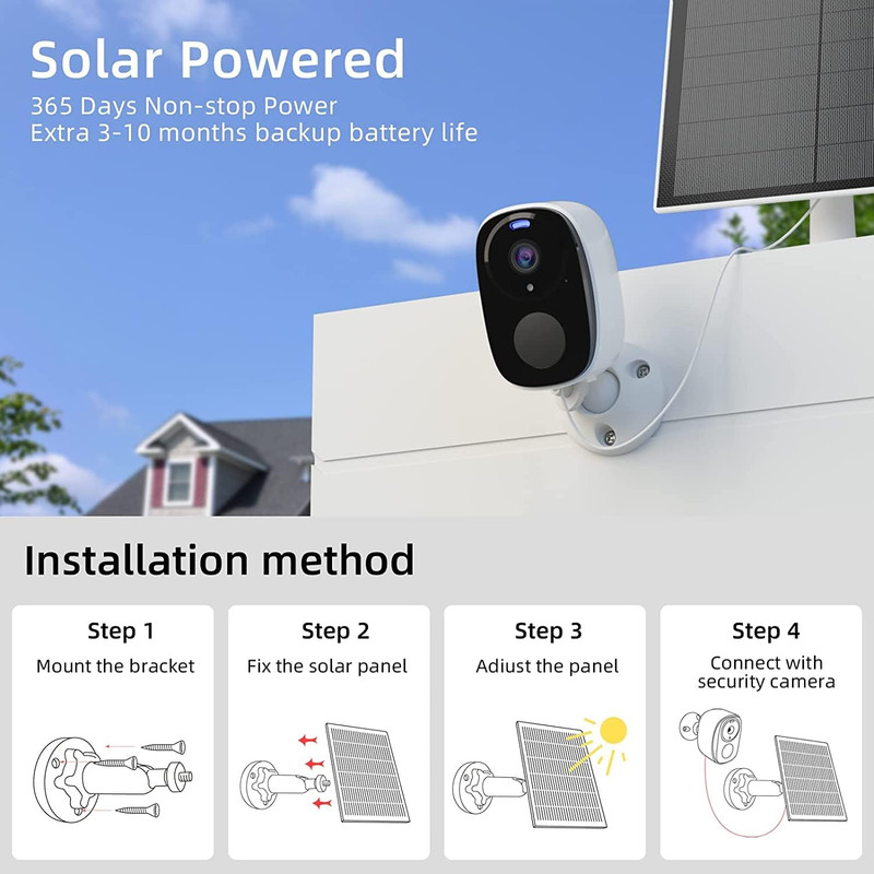 3Pc Solar Security Cameras Wireless Outdoor, 2K Battery Powered Security Cameras gallery