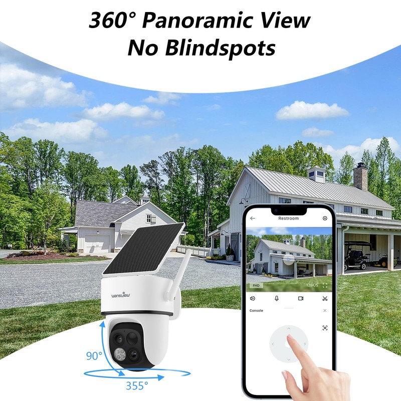 wansview Solar Camera Outdoor Wireless-2K 360°PTZ Cameras for Home Security w... gallery