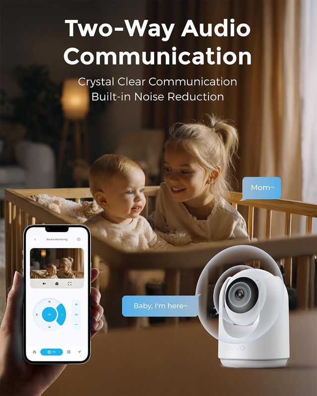 2K Smart Home Camera, Indoor IP Security 360 Pan-Tilt Color Night Vision 256GB gallery