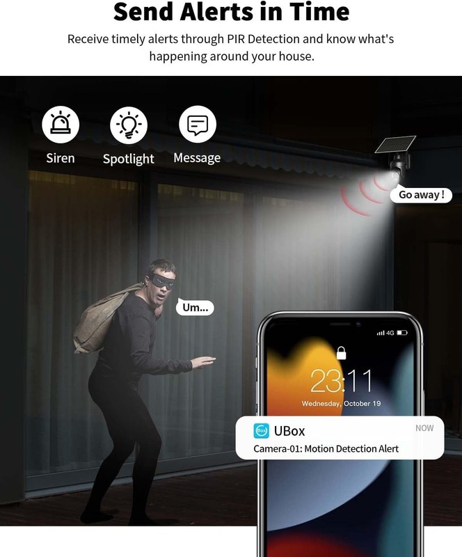 Tefrio No WiFi Security Camera with Built-in 4G LTE SIM Card, 360° Panoramic Vie gallery