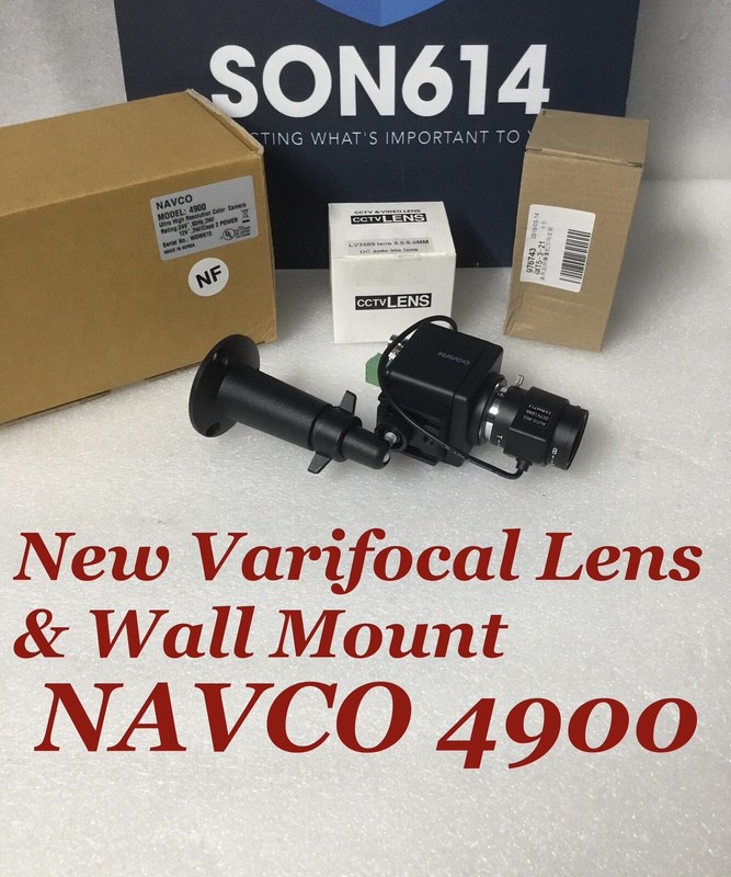 NAVCO 4900 Security Compact Color Camera W/ 3.5-8mm OSD Wall Mount Stand NEW!