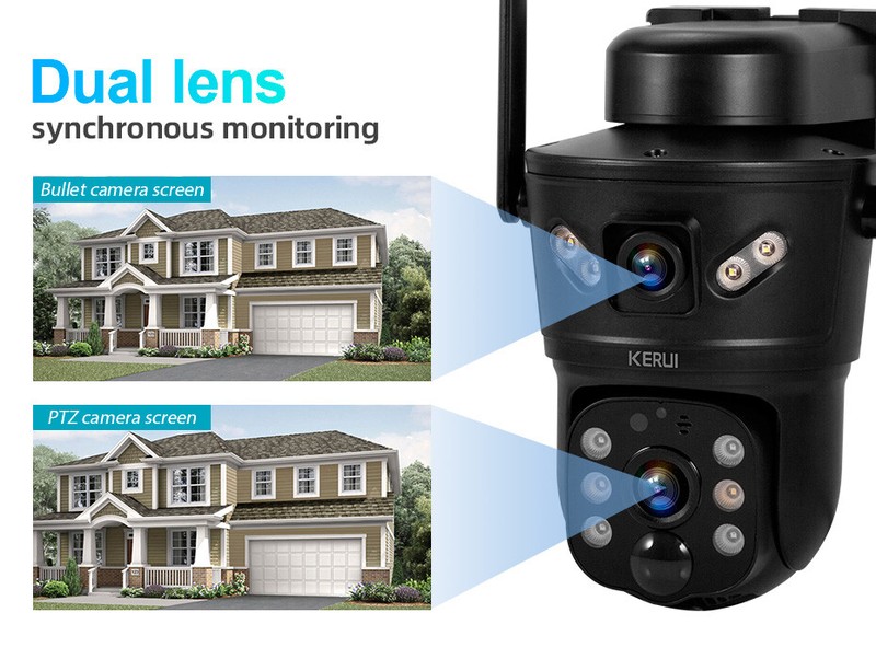 3PCS 6MP Solar Camera WIFI Solar Panel Dual Lens Camera Home Security CCTV Video gallery