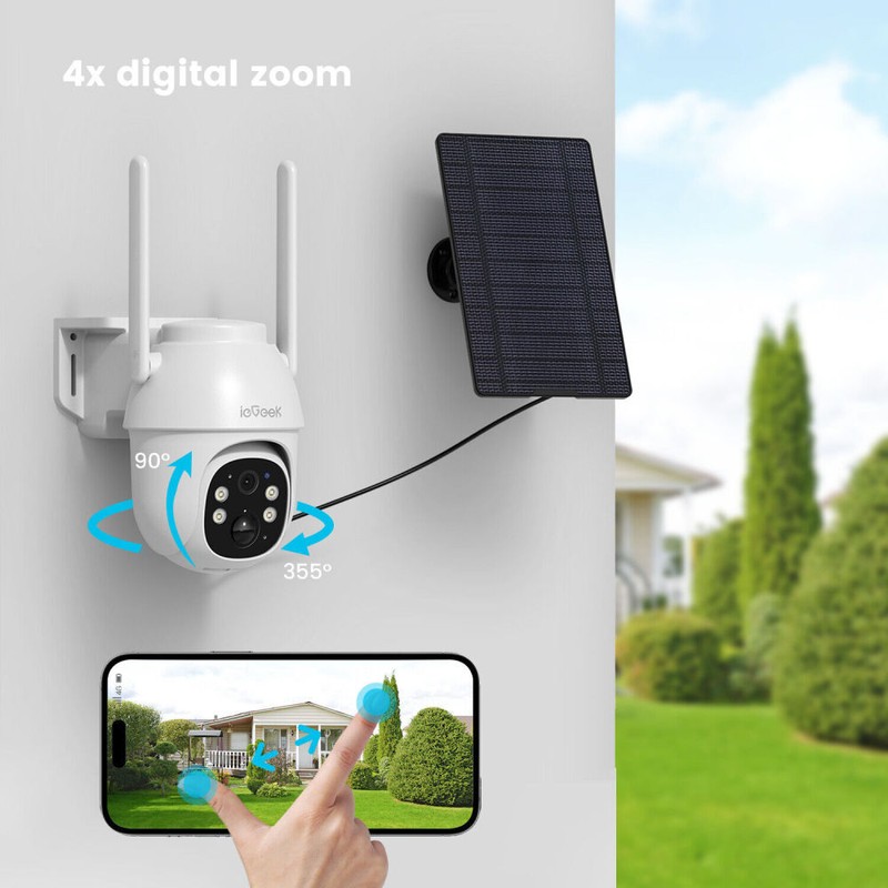4G LTE Cellular Security Camera Includes SD&SIM Card(Verizon/AT&T/T-Mobile) 360° gallery