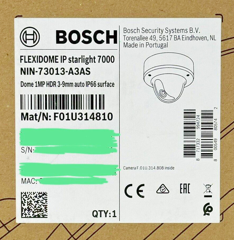 Lot of 4 Bosch NIN-73013-A3AS IP 7000 VR 1MP HDR 3-9mm auto IP66 Starlight Dome gallery