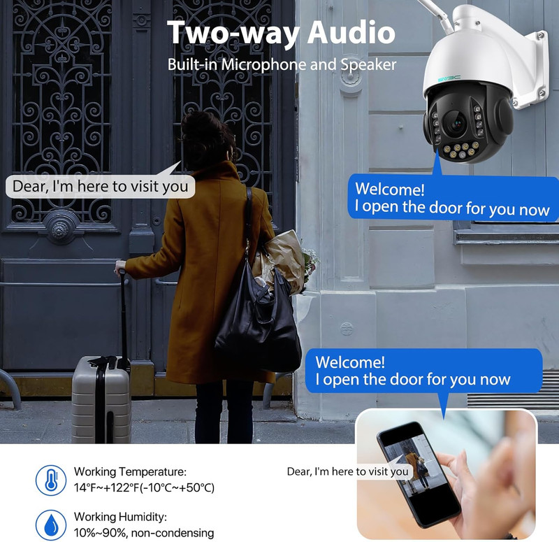 4K 36X Zoom PTZ Camera Outdoor, 8MP Dual Band Wifi Security IP Cameras with Floo gallery