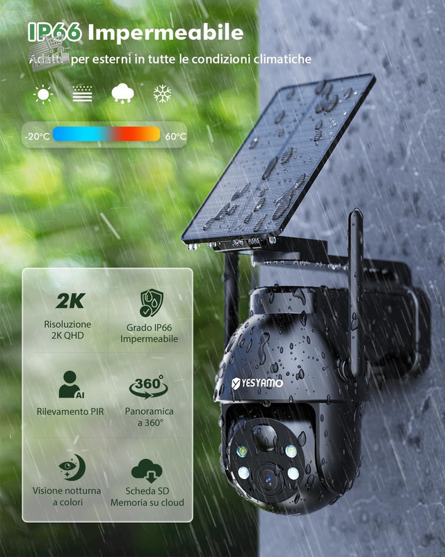 2K Outdoor Solar Wi-Fi Camera 360° Battery PTZ Camcorder IP Surveillance gallery