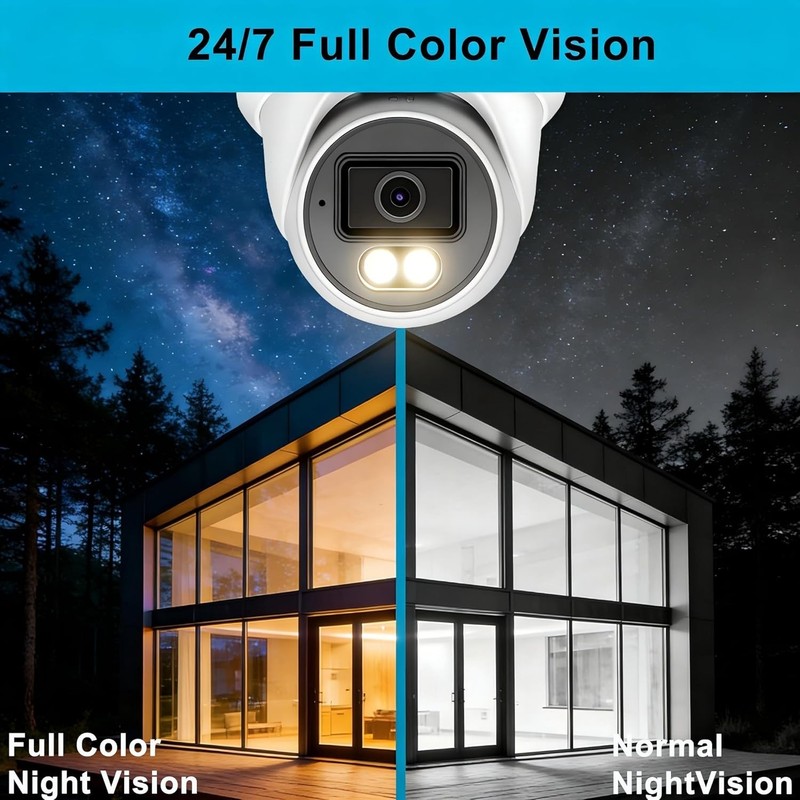 4MP PoE IP Full Color Night Vision Camera Outdoor/Indoor Metal Housing 2.8mm gallery