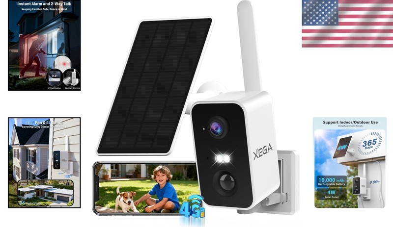 No WiFi 4G LTE Security Camera: Color Night Vision, 10,000mAh Battery & Siren gallery