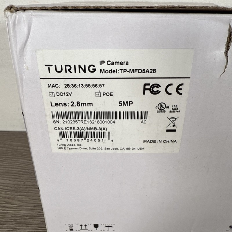 Turing Smart Series 5MP Network Dome Outdoor Camera POE Night Vision TP-MFD5A28 gallery