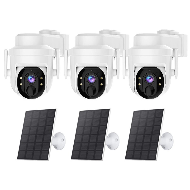 3 Packs Wireless Solar Security Camera System WiFi Solar Battery Powered Camera