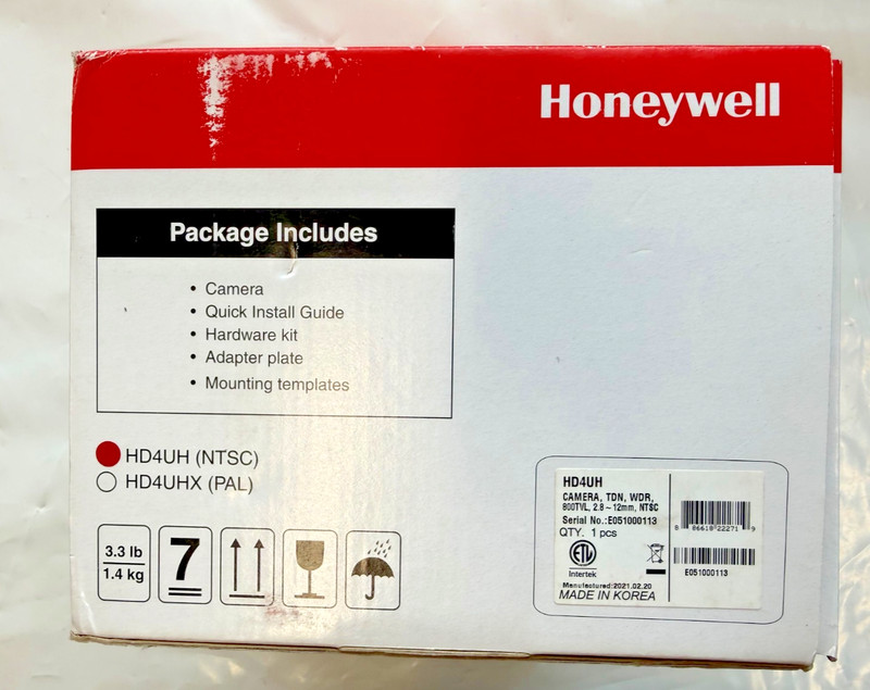 Honeywell Video HD4UH Camera, Tdn, Wdr , 800Tvl, 2.8