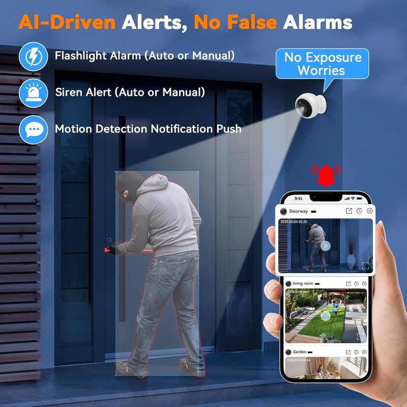 Magnetic Security Camera Wireless Indoor: 1 Minute Easy No Drilling Install 1... gallery
