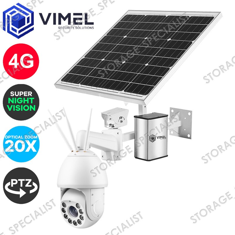 4G Solar Security Camera Super Laser Night Vision PTZ 20X Optical Zoom