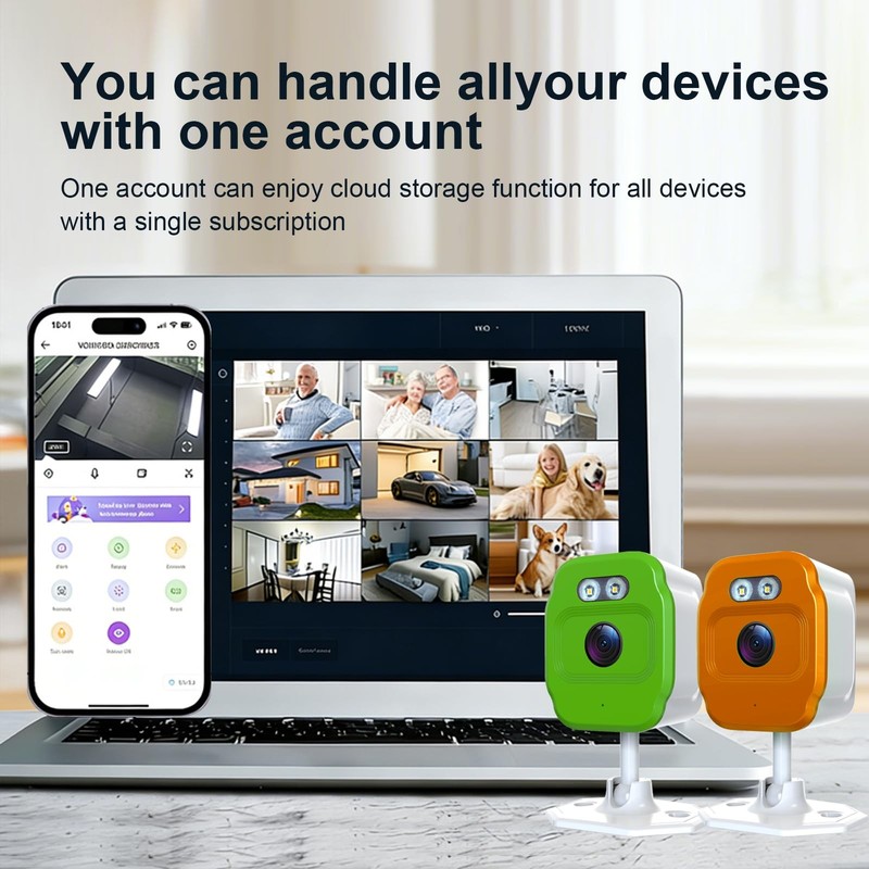 PHANSATIM Smart WiFi Camera 2Pcs 1080P Indoor Security Camera gallery