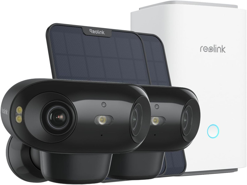 Home Hub with 2X Argus 4 Pro Black+6W Solar Panel – 4K Home Security Cameras Sys