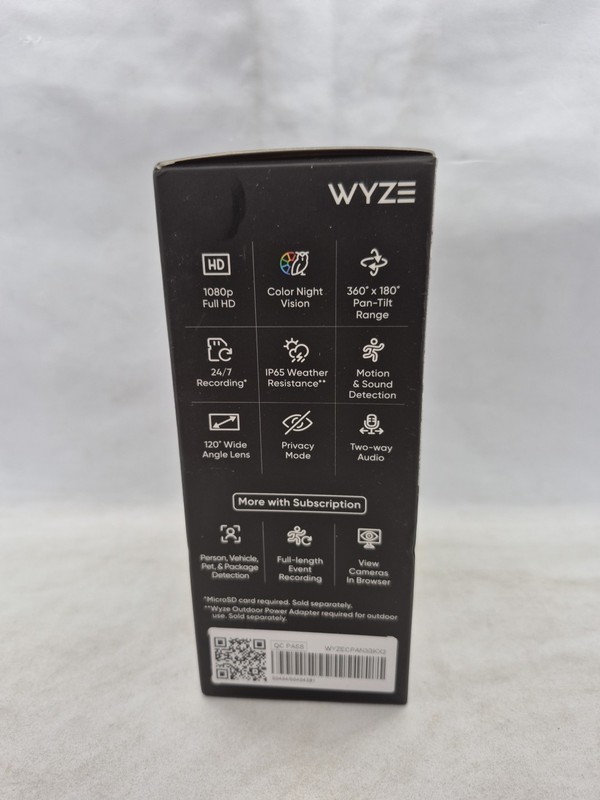 Wyze - Pan v3 Indoor/Outdoor Pan/Tilt/Zoom 1080p Security Camera - Black New gallery