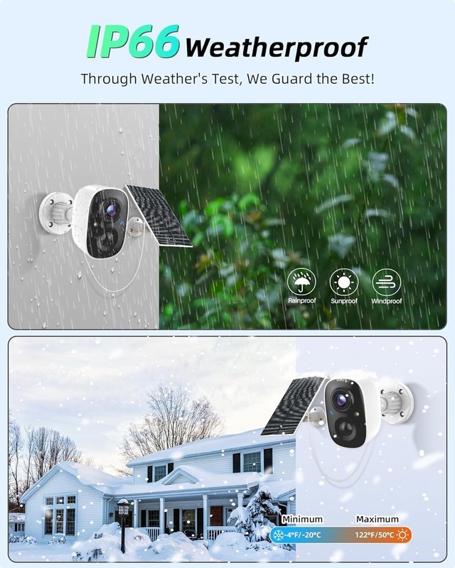 Solar Security Camera Wireless Outdoor, 1080P Cameras for Home Security Outsi... gallery