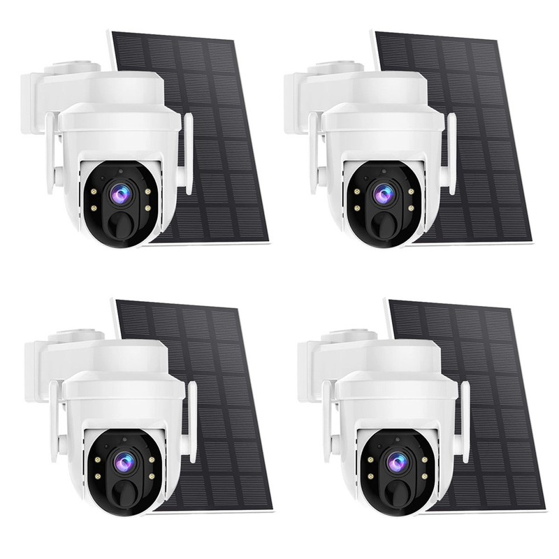 4Pcs Wireless Security Camera System Outdoor 360 WiFi Solar Battery Camera CCTV