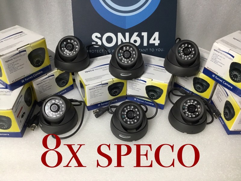 Lot 8 Speco VLED23T7G Color Cameras 3.6mm 480TVL 24LED 65’IR Day/Night Outdoor
