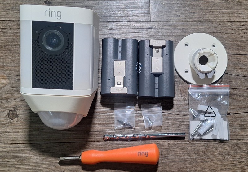 Ring Spotlight Cam Battery Wireless Security Camera W/ 2 Batteries&Accessories