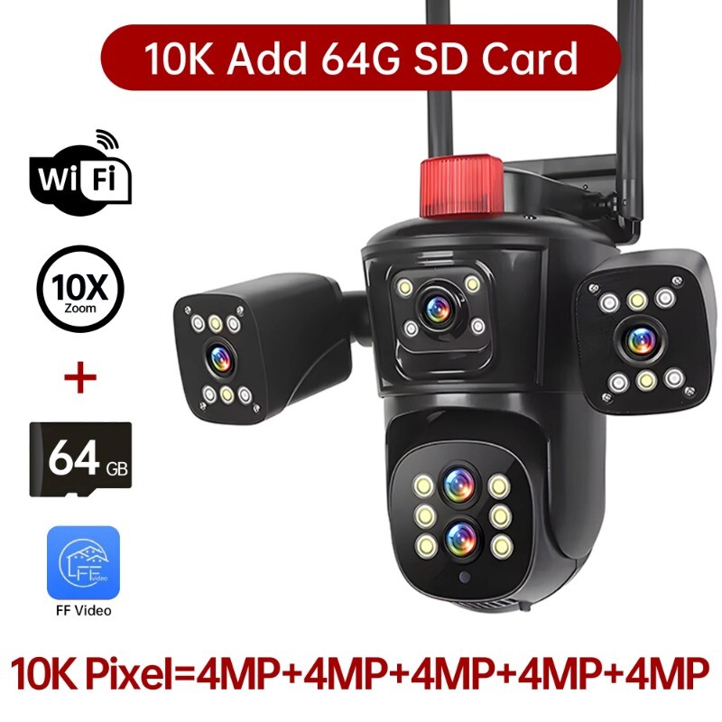 10K 20MP Security WiFi Camera Four Screen Surveillance Waterproof Outdoor CCTV gallery