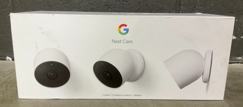 Google Nest Cam Indoor Outdoor Wire Free Camera 3 pack snow GA02077-US ✨❤️✨👀