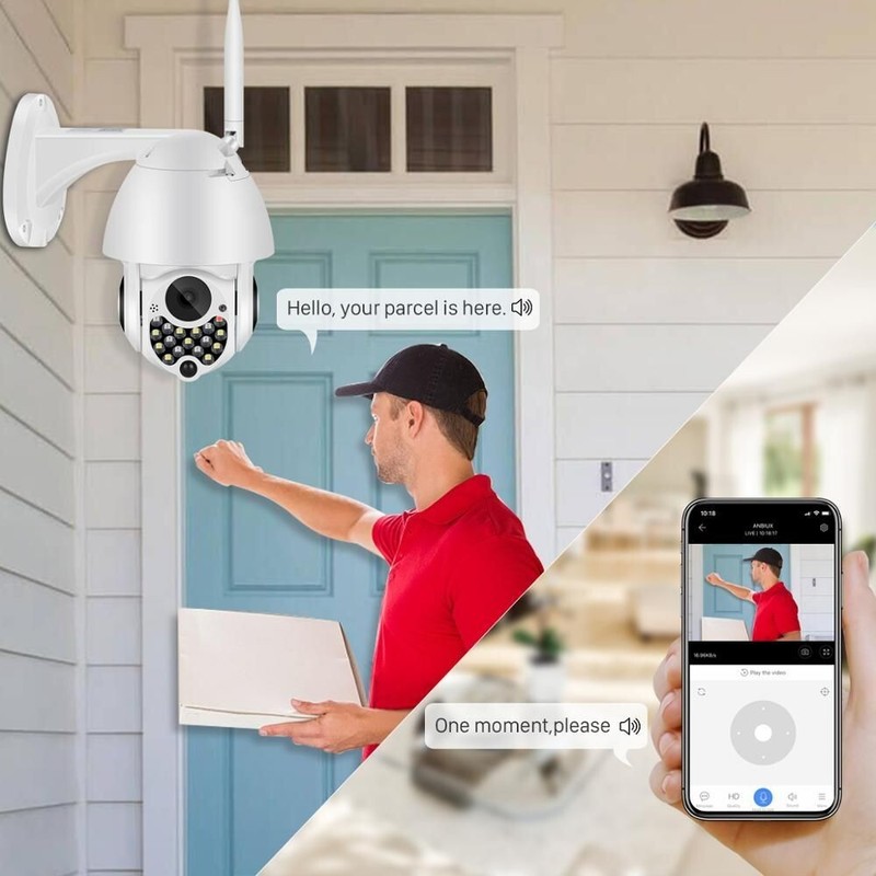 1080P Outdoor Wifi PTZ Camera with Siren Light Auto Tracking Security IP Camera gallery