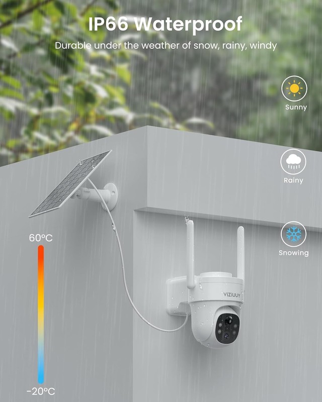 Solar Security Cameras Wireless Outdoor, 2 Pack 3MP Security Cameras Wireless Ou gallery