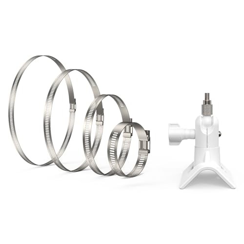 No-Drill Outdoor Security Camera Pole Mount, Universally Compatible with White gallery
