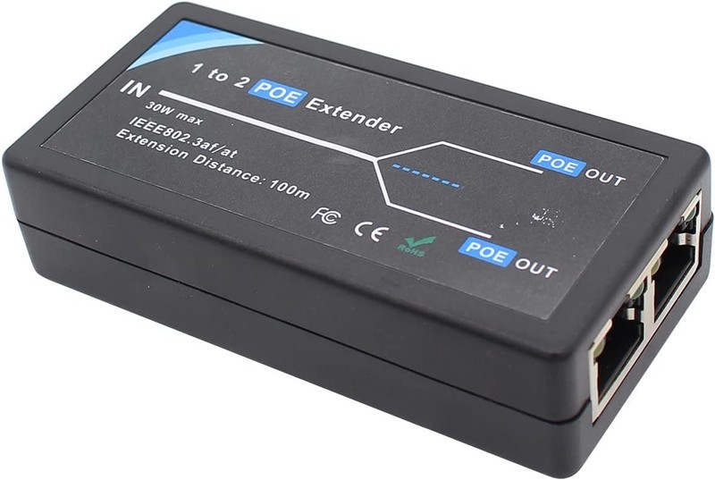 POE Extender 2 Port 1 In 2 Out 100M For Security Camera