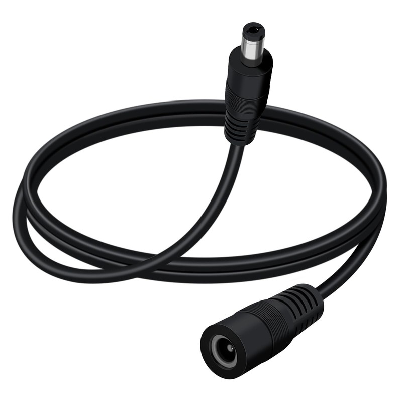16.4FT 5m 18AWG DC Power Extension Cable 5.5mmx2.1mm Male to Female Black