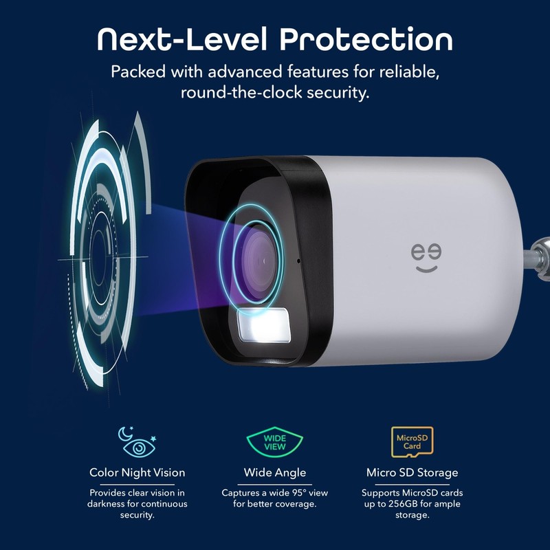 4MP Smart Outdoor Security Camera, 2K Ultra HD Wi-Fi, Color Night Vision, 2-Way gallery