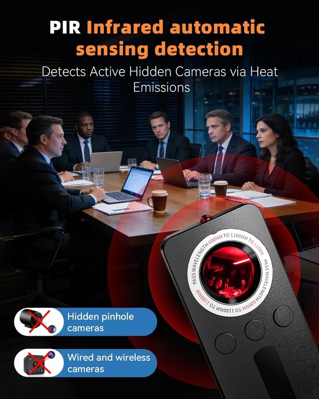 AI Privacy Pen Hidden Camera Detector,Portable Anti-Spy Bug Finder with Listenin gallery