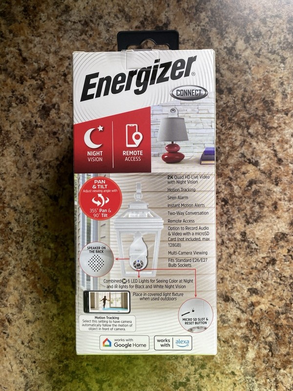 Energizer Smart Wi-Fi Indoor Outdoor Bulb Socket P/T Camera NIP gallery