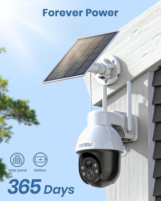 SolarCam D1 SE Solar Security Camera 3K PTZ Wireless Outdoor AI Human Detection gallery