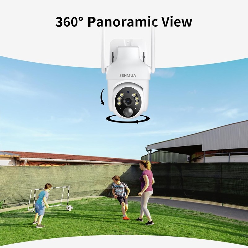 SEHMUA 2K Solar Security Cameras Wireless Outdoor, 2 Pack 360° View gallery