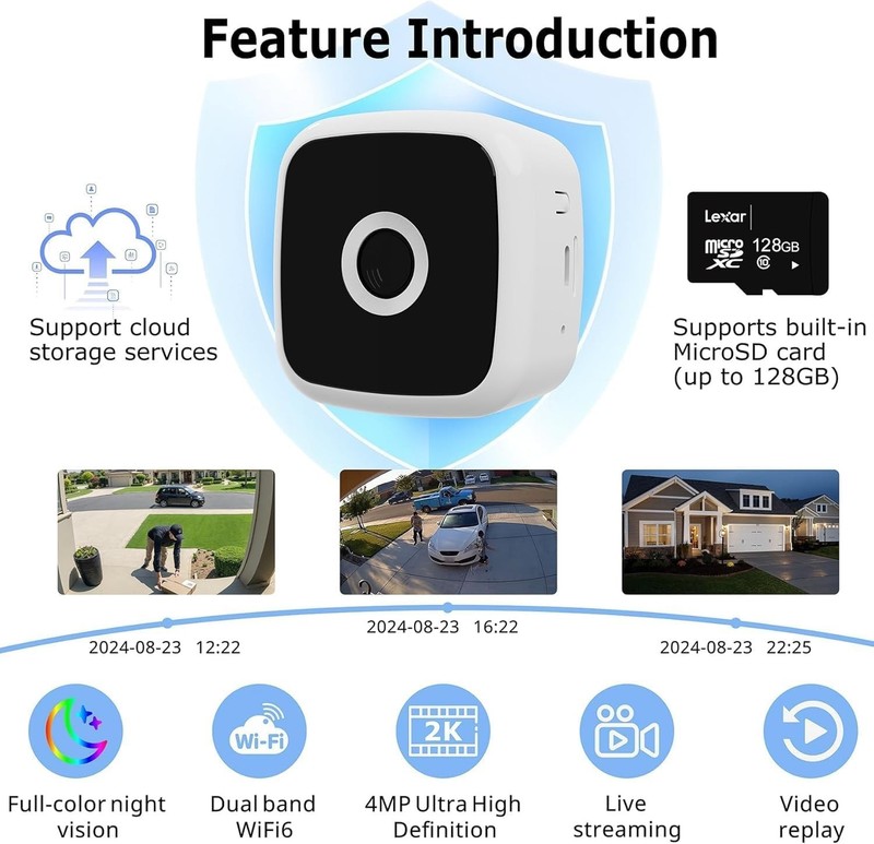 2.5K Window Camera Wireless,No-Drill Install,2.4GHz & 5GHz WiFi Indoor Camera gallery