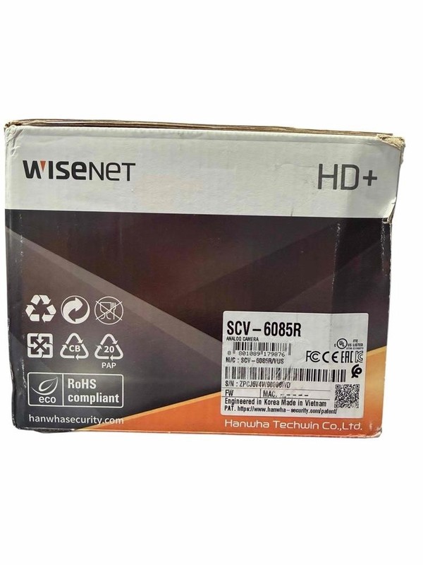 NEW Hanwha Techwin Wisenet Analog HD Vandal Dome Camera SCV-6085R 2MP gallery