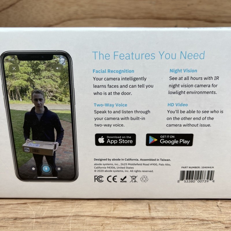 Abode Camera / Doorbell Plug-in Indoor/Outdoor WiFi-Connected Security Camera gallery