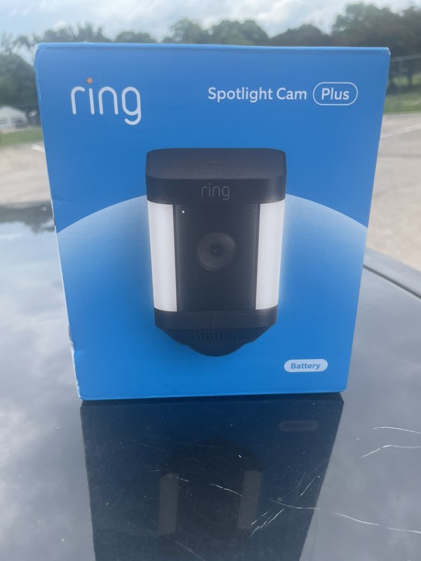Ring Spotlight Cam Plus, Battery - Smart Security Video Camera (Black) New