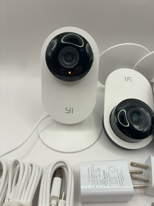 YI 1080P Home Security Camera Lot 4 AI+ 4x32GB SD Cards Mounts Open Box gallery