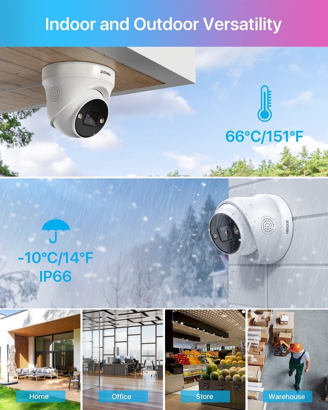 ZOSI 4K PoE Add on Security Camera with Person Vehicle Detection Sound & Light gallery
