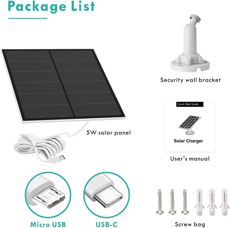 Continuous Charge USB Solar Panel for Rechargeable Camera - Includes 9.8ft Cable gallery