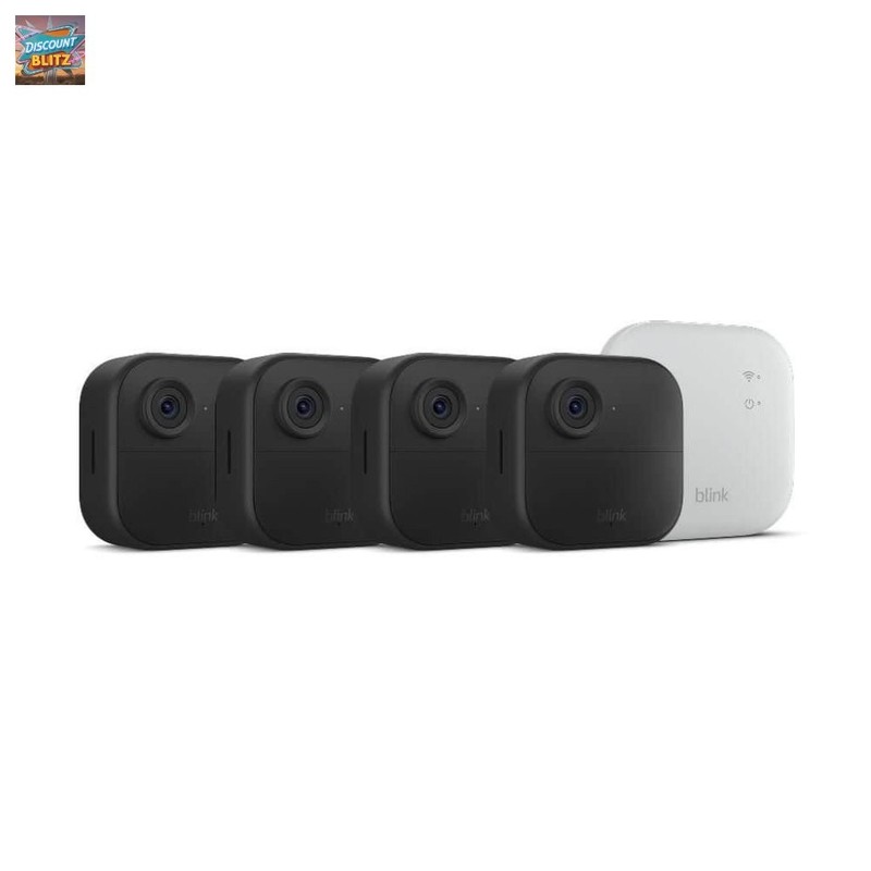 Blink Outdoor 4 XR Wireless Indoor/Outdoor Camera System (4 Cams) – Black